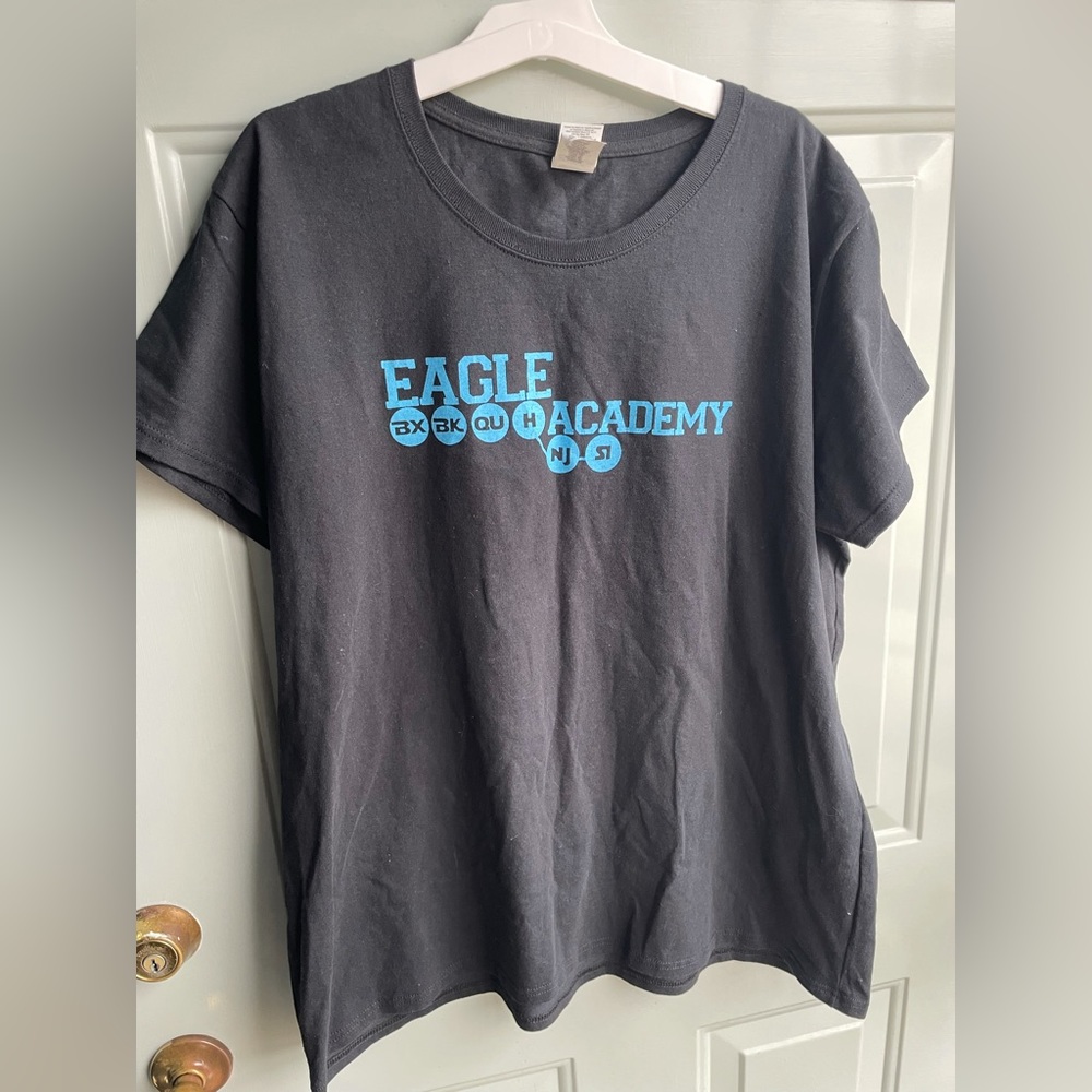 Womens black tshirt short sleeve eagle academy 2xl